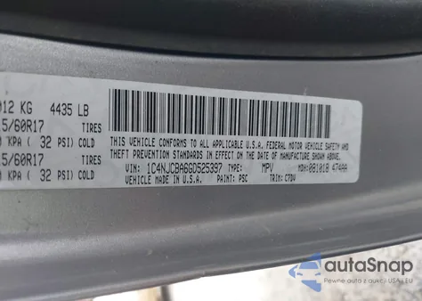 2016 Jeep Compass Sport z USA, uszkodzony, nr VIN 1C4NJCBA6GD525397